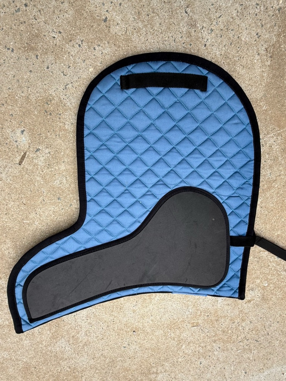Professional Equine Equestrian English Blue Quilted Saddle Pad with Black Trim